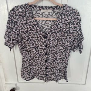 Loft Floral Peplum Blouse